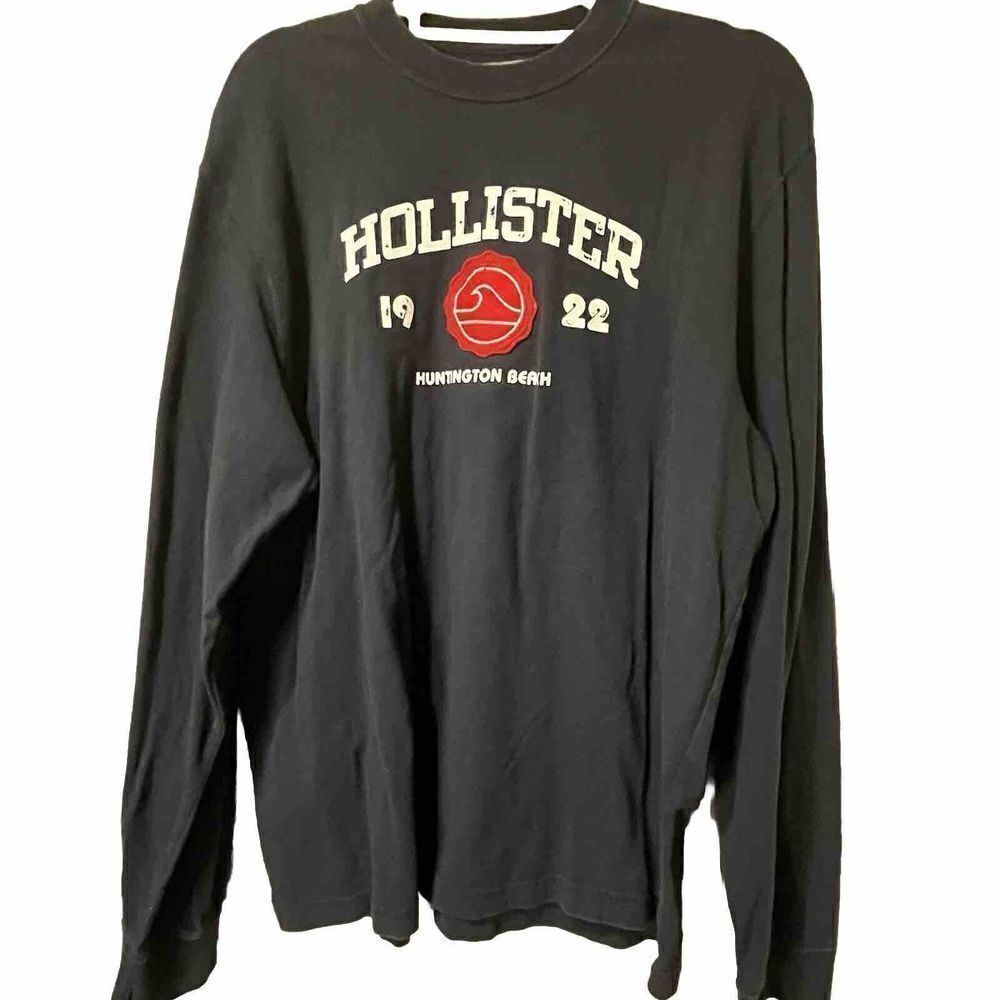 Hollister 1922 Huntington Beach Long Sleeve T Shirt Men’s Size Large Navy Cotton